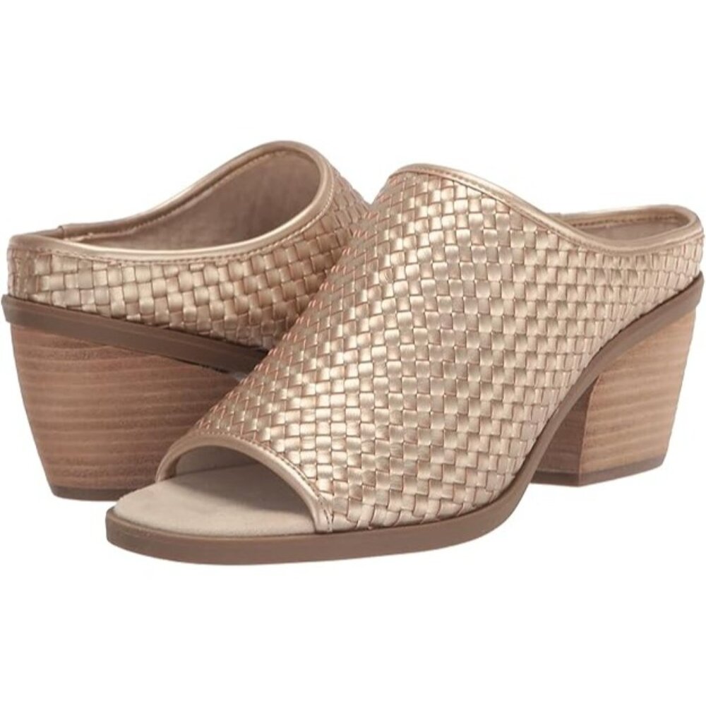 Bella Vita Alivia Women's Sandals 8M Champagne Mule 2" Block Heel NEW - Picture 1 of 8